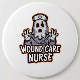 Wondverzorging Nurse Ghoul Ghost Nurse Halloween G Ronde Button 6,0 Cm