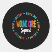 Wondverzorging Verpleegkundige Squad Appreciation Ronde Sticker (Voorkant)