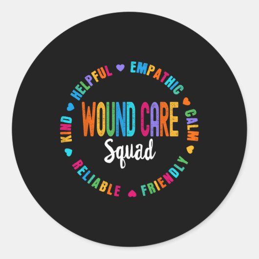 Wondverzorging Verpleegkundige Squad Appreciation  Ronde Sticker (Voorkant)