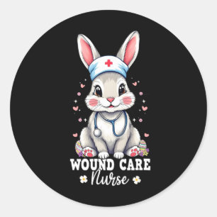 Wondverzorging verpleegster Bunny met stethoscoop Ronde Sticker