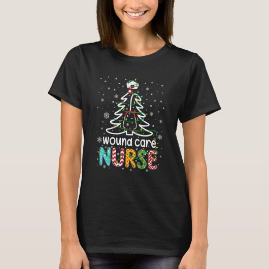 Wondverzorging Verpleegster Kerstboom Grappige Ver T-shirt (Voorkant)