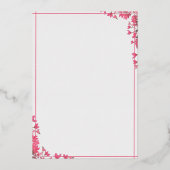 WONEderful Roze Bloemen 1e verjaardag Uitnodiging (Achterkant)