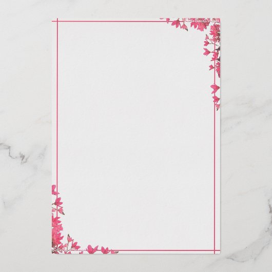 WONEderful Roze Bloemen 1e verjaardag Uitnodiging (Achterkant)