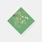 Wonen Groen met Geel en Wit Bloemen Douche Servet (Hoek)