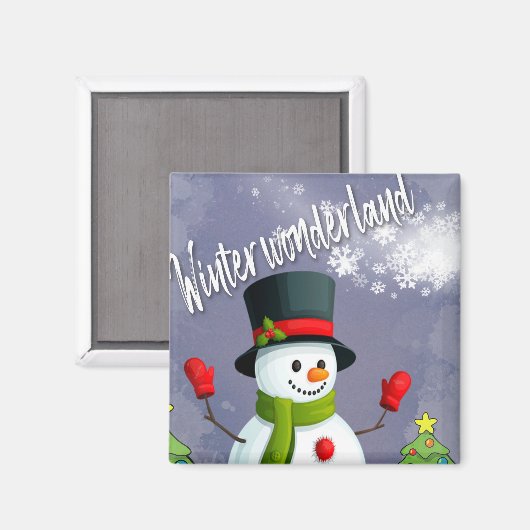 Wonen in een winter wonderland magneet (Voorkant / Achterkant)