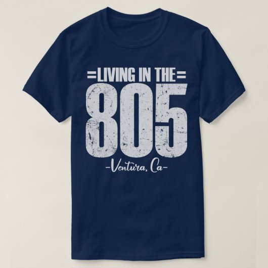 Wonen in The 805 Ventura California netnummer vin T-shirt (Design voorkant)