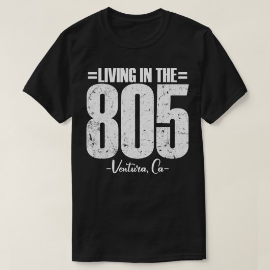Wonen in The 805 Ventura California netnummer vin T-shirt (Design voorkant)