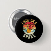 Wonen op een reserve grappig Bowling Team Bowler B Ronde Button 5,7 Cm (Voorkant /achterkant)