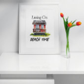 Wonen op strandtijd foto afdruk