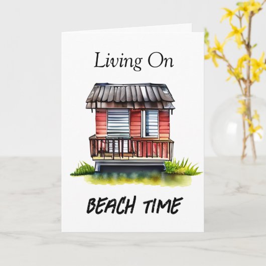 Wonen op strandtijd | Gewoon Gezegde HI Kaart (Gele Bloem)