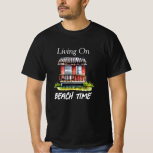 Wonen op strandtijd t-shirt