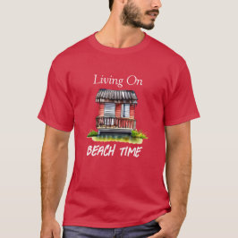 Wonen op strandtijd t-shirt