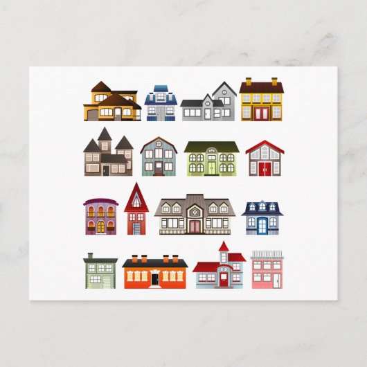 woningen-157869 woningen architectonische gebouwen briefkaart (Voorkant)