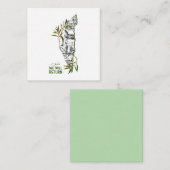 Woningen binnen de kaart, omarmd door olijftakken informatiekaartje (Voorkant / Achterkant)