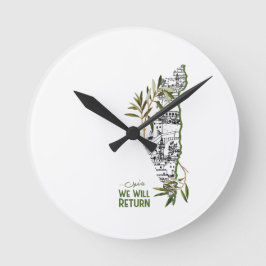 Woningen binnen de kaart, omarmd door olijftakken ronde klok