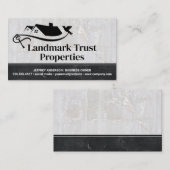 Woningen Huizen Duif en Sleutel | Marmer Visitekaartje (Voorkant / Achterkant)