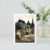 Woningen in Aken, Duitsland, oud reizen Briefkaart (Staand voorkant)