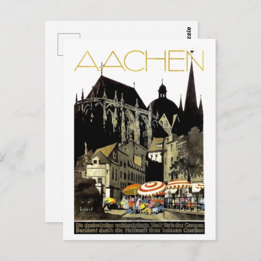 Woningen in Aken, Duitsland, oud reizen Briefkaart (Voorkant / Achterkant)