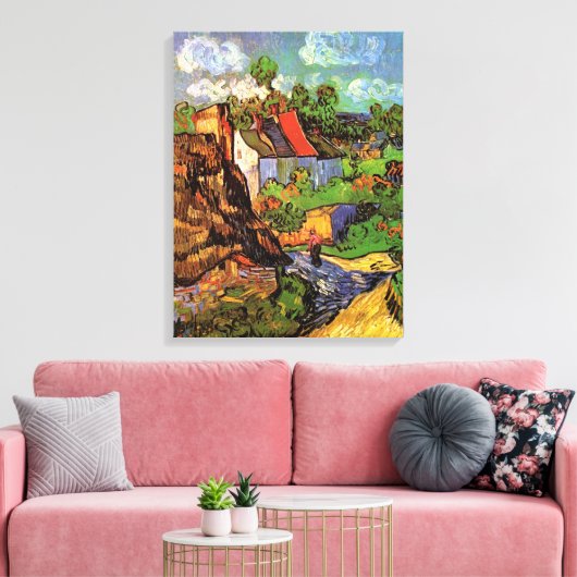 Woningen in Auvers door Vincent van Gogh Canvas Afdruk (Insitu (Woonkamer))