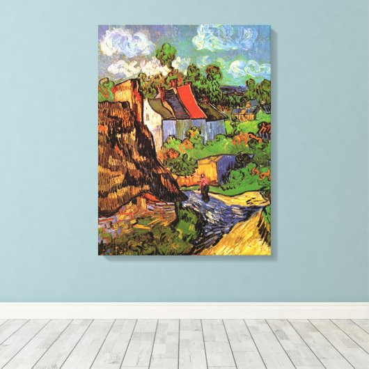 Woningen in Auvers door Vincent van Gogh Canvas Afdruk (Insitu (Houten vloer))