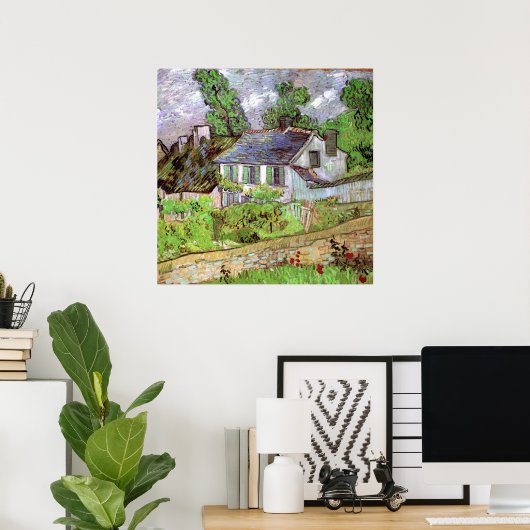 Woningen in Auvers door Vincent van Gogh Poster (Thuiskantoor)