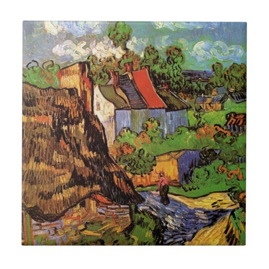 Woningen in Auvers door Vincent van Gogh Tegeltje (Voorkant)