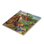 Woningen in Auvers door Vincent van Gogh Tegeltje (Zijkant)