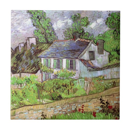 Woningen in Auvers door Vincent van Gogh Tegeltje (Voorkant)