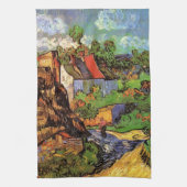 Woningen in Auvers door Vincent van Gogh Theedoek (Verticaal)