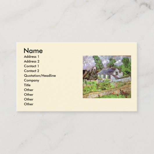 Woningen in Auvers door Vincent van Gogh Visitekaartje (Voorkant)