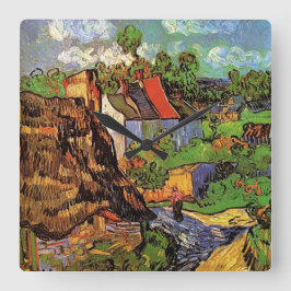 Woningen in Auvers, fijne kunst van Vincent van Go Vierkante Klok
