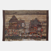 Woningen met wasgoed (Seeburg II) van Egon Schiele Theedoek (Horizontaal)