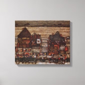 Woningen met wasgoed van Egon Schiele Canvas Afdruk (Voorkant)