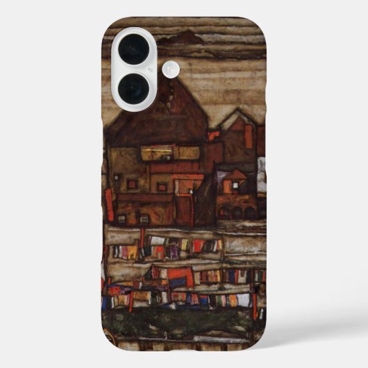 Woningen met wasgoed van Egon Schiele Case-Mate iPhone Case (Achterkant)