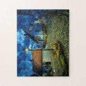 Woningen op steenwegen legpuzzel (Verticaal)