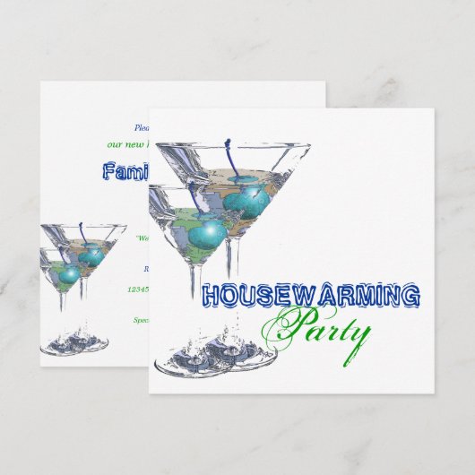 Woningende cocktailparty CUSTOMIZE Kaart (Voorkant / Achterkant)