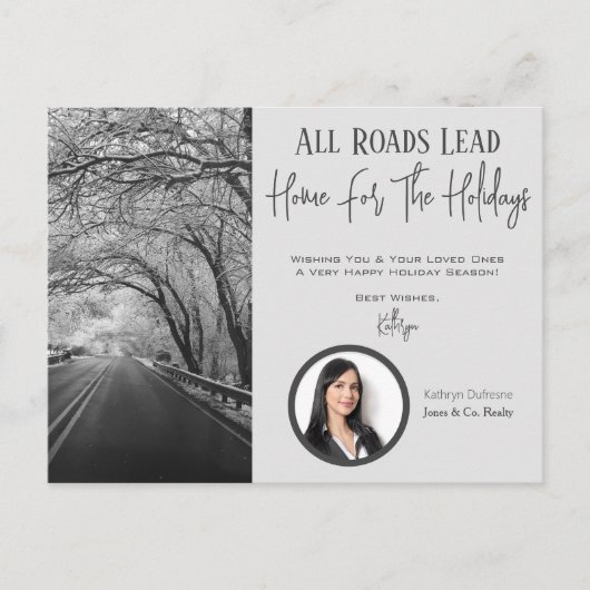 Woningmakelaar Wegen Leiden Naar Thuis Kerst Groet Briefkaart (Voorkant)
