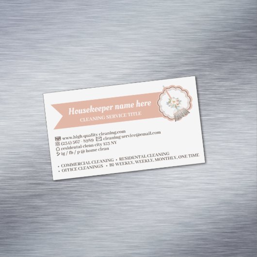 WONINGSCHOONMAAK Huishoudprofessional Magnetisch Visitekaartje (Voorbeeld)