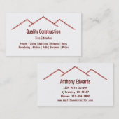 Woningverbouwing / constructie visitekaartje (Voorkant / Achterkant)