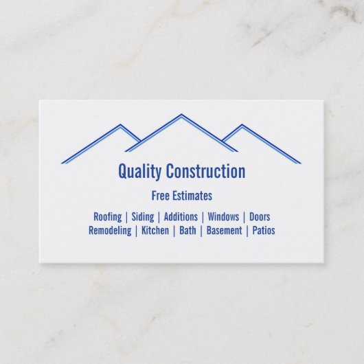 Woningverbouwing / constructie visitekaartje (Voorkant)