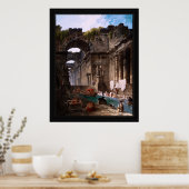 Woningvrouwen in een Romeinse weg Poster (Keuken)