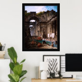 Woningvrouwen in een Romeinse weg Poster (Thuiskantoor)