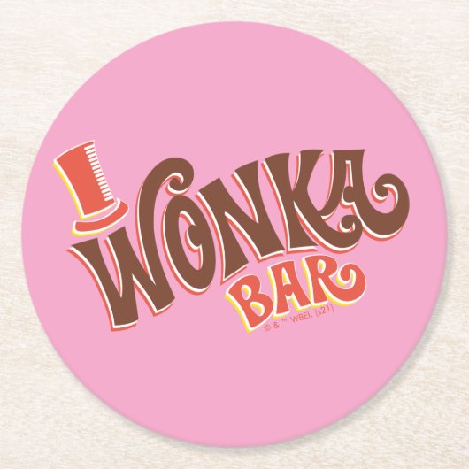Wonka Bar Logo Ronde Kartonnen Onderzetter (Voorkant)