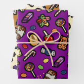 Wonka Factory geïnspireerd wikkelpapier Set van 3 Inpakpapier Vel (In situ)