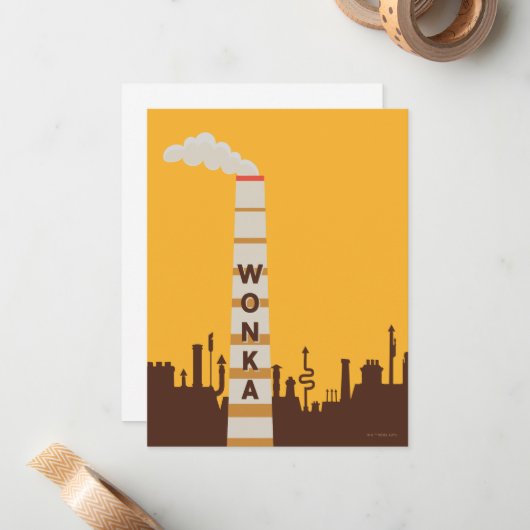 Wonka Factory Silhouette Notitiekaartje (Voorkant / Achterkant in situ)
