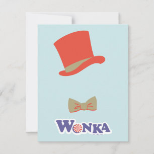 Wonka Hoed en Strikdas Notitiekaartje