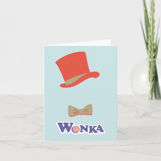 Wonka hoge hoed & vlinderdas notitiekaartje (Voorkant)