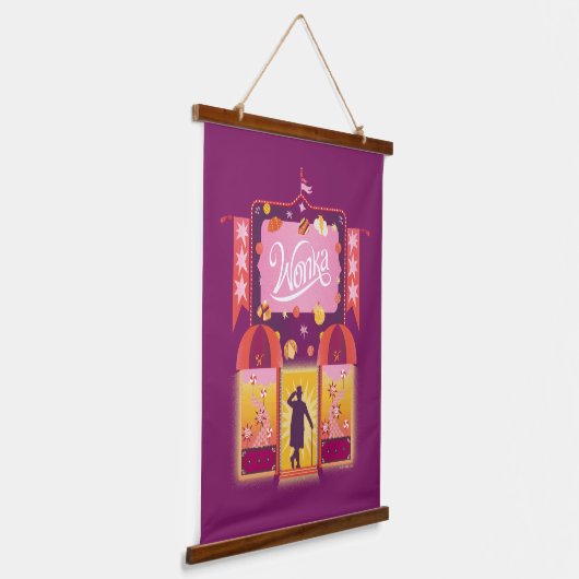 Wonka Snoep Store Graphic Hangend Wandkleed (Gebogen)