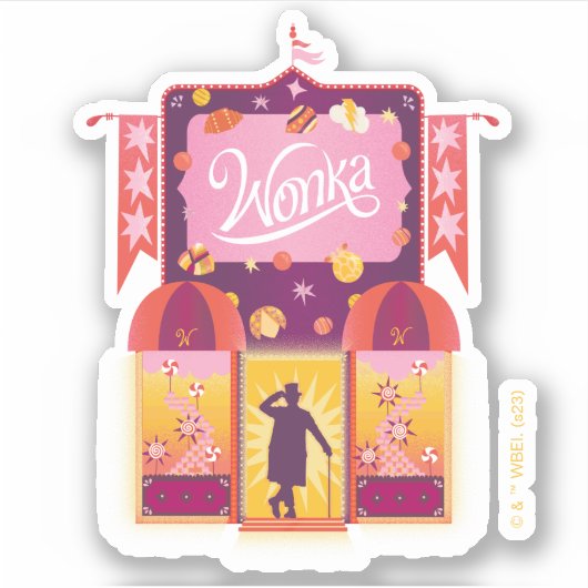 Wonka Snoep Store Graphic Sticker (Voorkant)