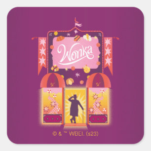 Wonka Snoep Store Graphic Vierkante Sticker